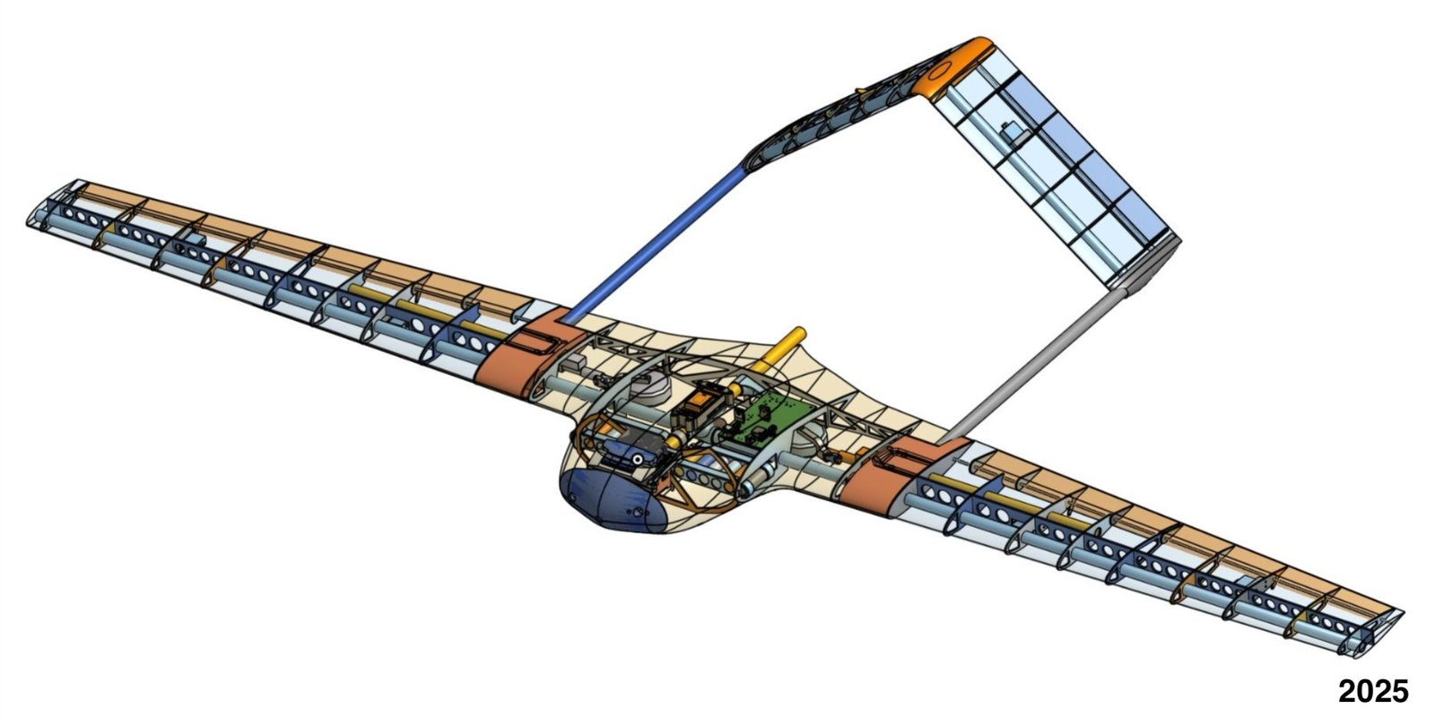 2025 aircraft SolidWorks model, blended-wing configuration